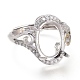 Adjustable Brass Micro Pave Clear Cubic Zirconia Finger Ring Components(ZIRC-I049-10)-2
